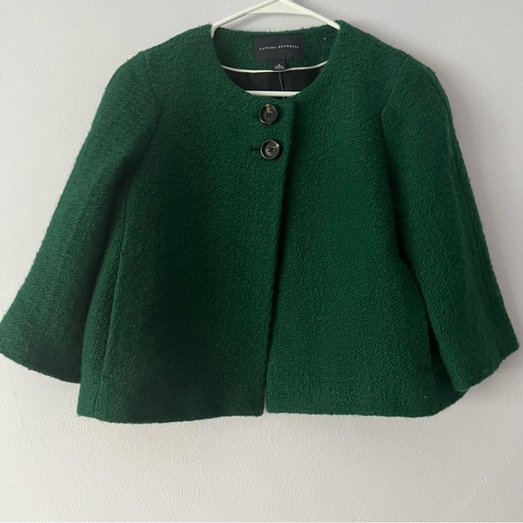 Banana Republic Jackets & Blazers - NWT Banana Republic Green Wool Cropped Tailored Jacket 4